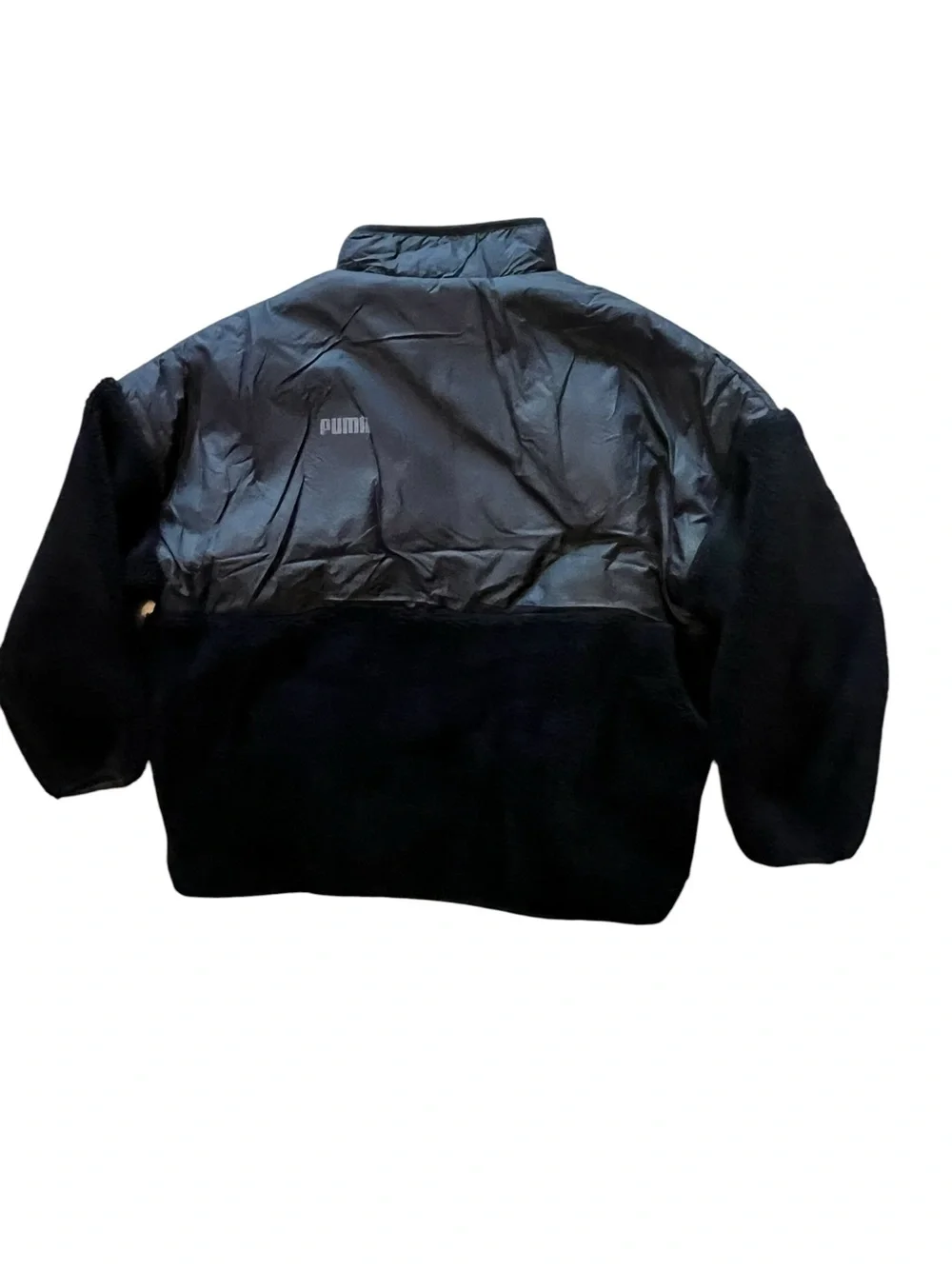 PUMA Sherpa Hybrid Full-Zip Mock Neck Fleece Jacket Black XL New with tags